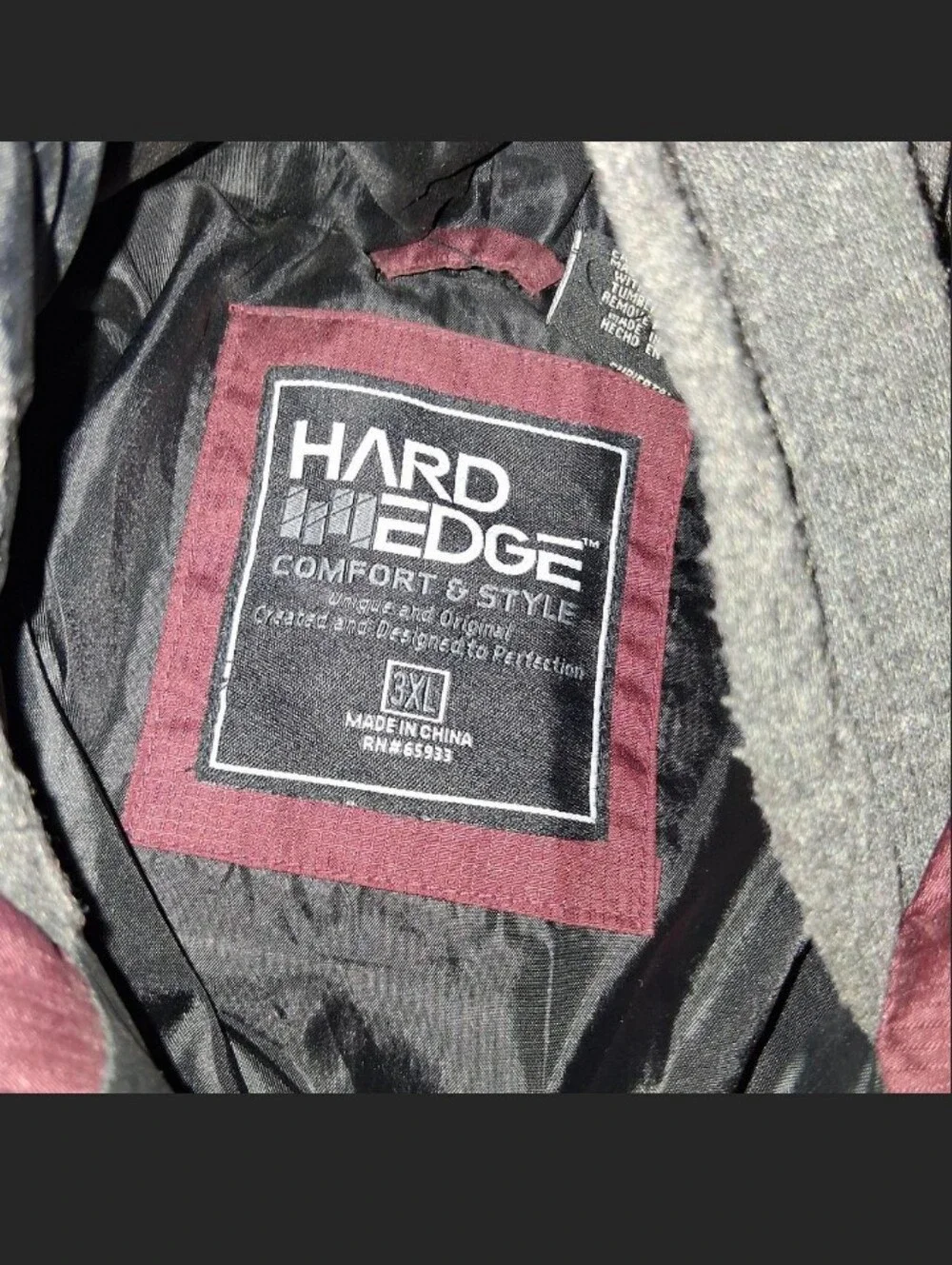 Quilted Red Hooded Bomber Jacket with Contrast Charcoal Sleeves